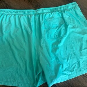 Caribbean Blue Swim Trunks Lightweight Elastic Waist 4XB